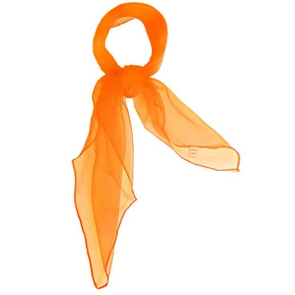 Orange Pinup Nylon chiffon head scarf rockabilly Pinup - Picture 4 of 4